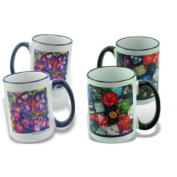 Sublimation Mug, 15oz Color Trim & Handle Sublimation Mug